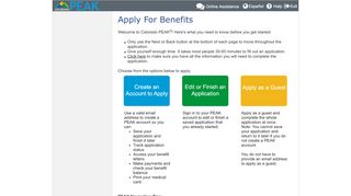 
                            6. Apply For Benefits - COLORADO PEAK - Program Eligibility ... - Colorado Peak Benefits Portal