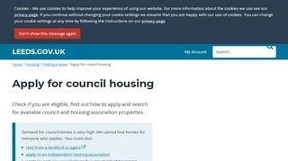 
                            3. Apply for council housing - Leeds City Council - Leedshomes Portal
