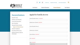 
                            5. Apply for Family Access - Skyward Family Access - Parents ... - Holt Skyward Portal