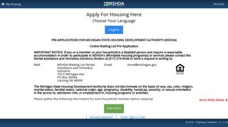 
                            1. Apply For Housing - My Housing - Mshda Applicant Portal