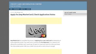 
                            6. Apply for Jeep MasterCard | Check Application Status - Jeep Mastercard Portal
