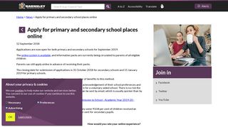 
                            5. Apply for primary and secondary school places online - Barnsley Council School Admissions Portal