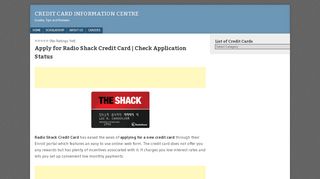 
                            8. Apply for Radio Shack Credit Card | Check Application Status