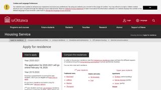 
                            2. Apply for residence | Housing Service | University of Ottawa - Uozone Housing Portal