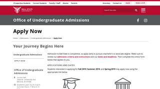 
                            4. Apply Now | Ball State University - Ball State Portal