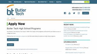 
Apply Now - Butler Tech  

