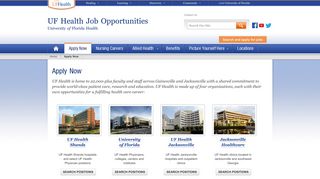 
                            1. Apply Now » UF Health Job Opportunities » UF Academic ... - Shands Jobs Portal