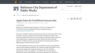 
                            8. Apply Online for YouthWorks Summer Jobs | Baltimore City ... - Winter Youthworks Sign Up