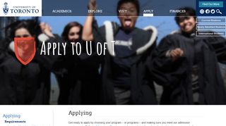 Applying | Future Students. University of Toronto - Join Uoft Portal