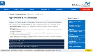 
                            5. Appointments & Health records - CHFT - Crh Portal