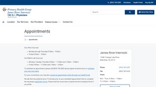 
                            6. Appointments | James River Internists - James River Internists Patient Portal