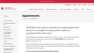 
Appointments | UMD Health Center  
