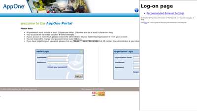 AppOne Portal - Login