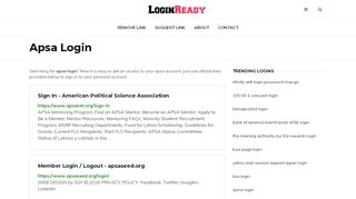Apsa Login — Sign in to Account - loginready.com - Amrita Oars Portal Login