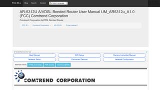 
                            5. AR-5312U A/VDSL Bonded Router User Manual ... - FCC ID - Comtrend Ar 5312u Portal