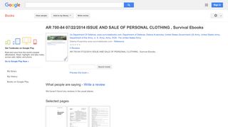 
                            8. AR 700-84 07/22/2014 ISSUE AND SALE OF PERSONAL CLOTHING , ... - Army Ccdf Login