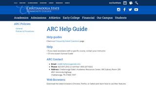 
                            8. ARC Help Guide | Chattanooga State Community College - Rodp Org Portal