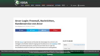 Arcor-Login: Freemail, Nachrichten, Kundenservice von Arcor - Arcor De Portal