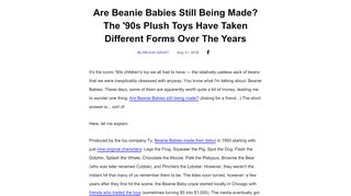 
Are Beanie Babies Still Being Made? The '90s Plush Toys ...  
