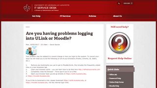 
                            6. Are you having problems logging into ULink or Moodle? | IT ... - Ull Ulink Portal
