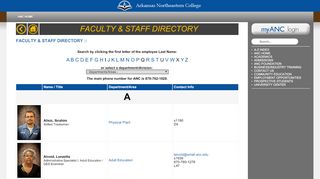 
                            5. Arkansas Northeastern College :: Faculty & Staff Directory - Anc Edu Portal