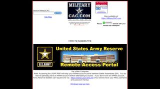 
                            2. Army Reserve Remote Access Portal - MilitaryCAC - Arnet Login