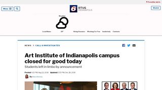 
                            8. Art Institute of Indianapolis campus closed for good today - Art Institute Of Indianapolis Portal