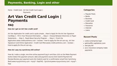 Art Van Credit Card Login  Payments - Payments, Banking ...