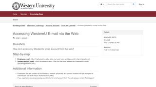 
                            4. Article - Accessing WesternU E-mail v... - Mail Westernu Edu Portal