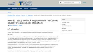 
                            8. Article - How do I setup WAMAP integr... - TeamDynamix - Wamap Portal