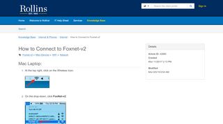 
                            4. Article - How to Connect to Foxnet-v2 - TeamDynamix - Foxnet Portal