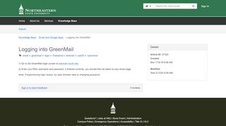 
                            5. Article - Logging into GreenMail - TeamDynamix - Greenmail Portal