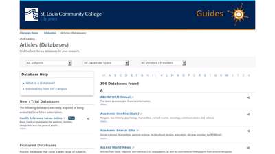 Articles (Databases) - St. Louis Community College