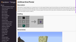 
                            1. Artificial End Portal - Random Things - lumien.net - Artificial End Portal