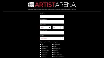 Artist Arena Subscription Page - Sign up for artist ...