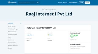
                            3. AS134275 Raaj Internet I Pvt Ltd - IPinfo.io - Raajnett Portal