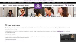 ASA - Member Login Area - ASA College - Asa Portal Portal