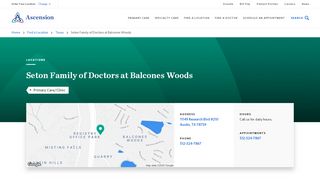 
                            1. Ascension Seton Family of Doctors at Balcones Woods - Seton.net - Balcones Woods Family Medicine Portal