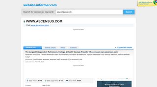 
                            8. ascensus.com at WI. The Largest Independent Retirement ... - Ascensus 401k Portal Rp Link