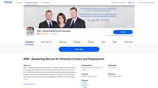
                            8. ASD - Answering Service for Directors Careers and ... - Indeed - Asd Answering Service Portal