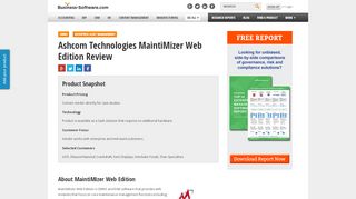
                            4. Ashcom Technologies MaintiMizer Web Edition Software ... - Maintimizer Login