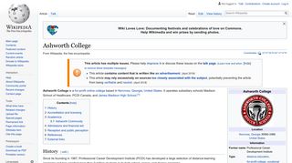 
                            7. Ashworth College - Wikipedia - Ashworth High School Portal