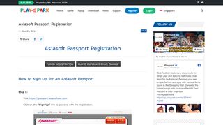 
                            8. Asiasoft Passport Registration - PlayPark SG - Maplesea Sign Up