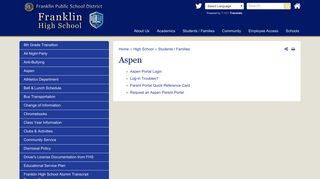 
                            2. Aspen | Franklin School District - Franklin Public Schools - Aspen Portal Franklin Ma
