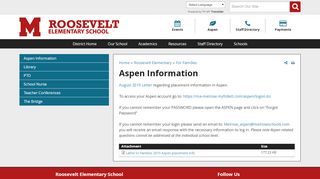
                            5. Aspen Information | Melrose Public Schools Virtual Backpack ... - Aspen Portal Franklin Ma