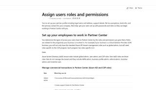 
                            3. Assign users roles and permissions - Partner Center | Microsoft Docs - Csp Portal Staff