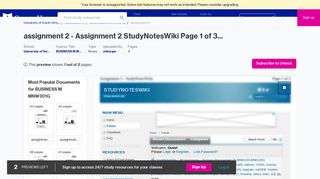 
                            5. assignment 2 - Assignment 2 StudyNotesWiki Page 1 of 3 ... - Studynoteswiki Login