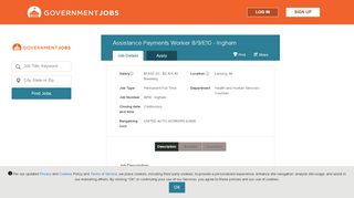 
                            5. Assistance Payments Worker 8/9/E10 - Ingham | Government ... - Ingham 401k Portal