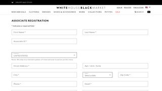 
                            2. Associate Registration - White House Black Market - White House Black Market Associate Portal