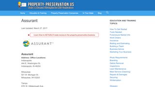 Assurant - Property Preservation
